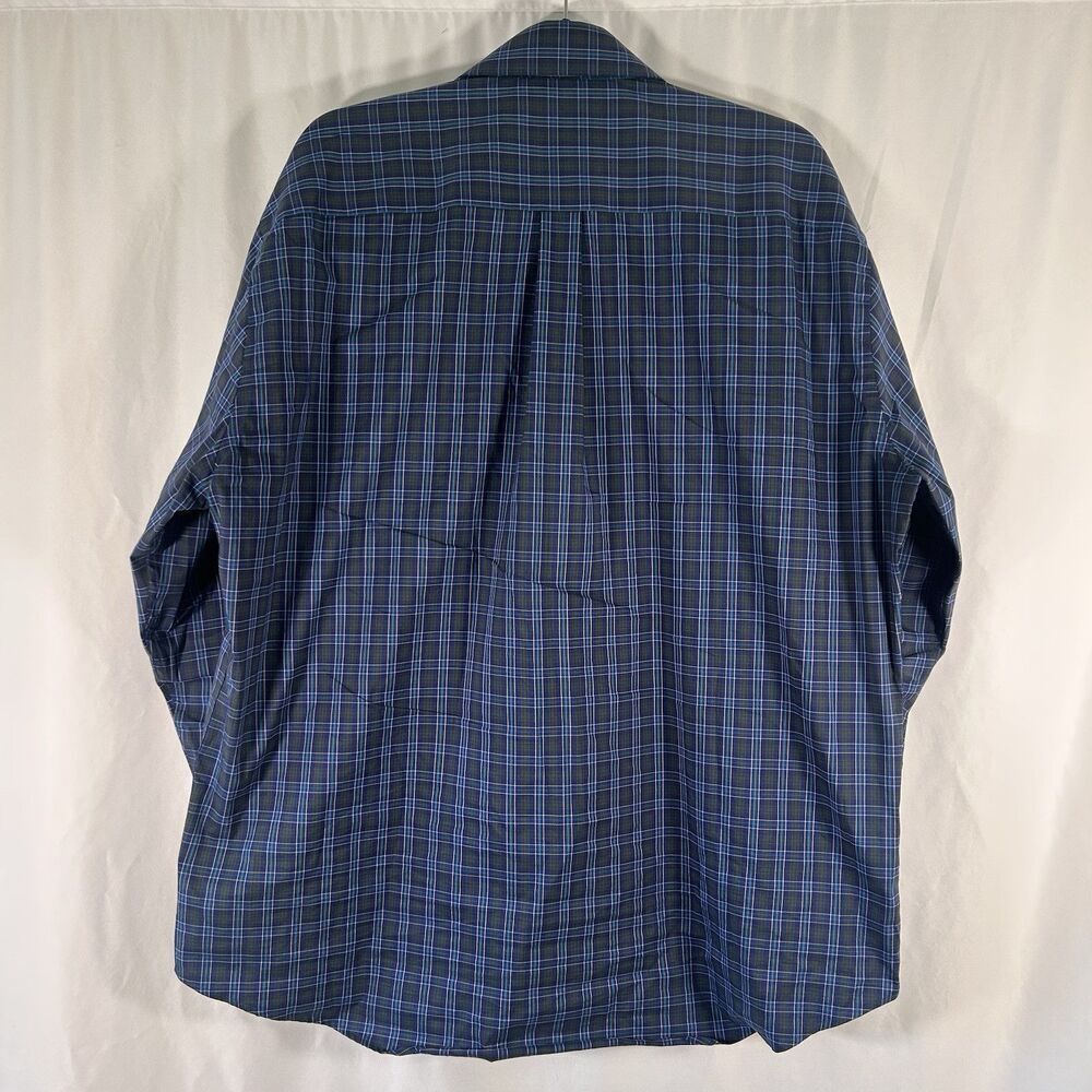 Peter Millar Dress Shirt Men'sXL Blue Green Plaid Button Up Long Sleeve Cotton B - Picture 6 of 6